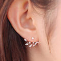 New Crystal Front Back Double Sided Stud Earring For Women Fashion Ear Cuff Piercing Earring Gift. 