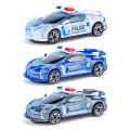 Lightweight music electric toy, inertia universal realistic police car for boys, transport, swivel wheels. 