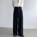 Black Suit Pants Men Oversized Fashion Social Mens Dress Pants Korean Loose Wide Leg Pants Mens Baggy Formal Trousers M-2XL. 