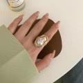 Elegant Women Irregular Pearl Open Rings for Girls Adjustable. 