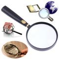 1pcs 90 mm 10X Frame Handheld Magnifying Glass Optical Glass Lens Wood Handle Magnifier For Reading. 