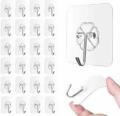Strong Hook 20 pcs Waterproof Transparent Wall Sticker Hanger Glue Hook Storage Rack Free Punching Bathroom Kitchen Tool. 