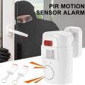 2 Remote Controller Wireless Home Security PIR Alert Infrared Sensor Alarm system Anti-theft Motion Detector Alarm 105DB Sire.