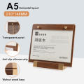 A4/A5 Size Menu Clipboard Lightweight Solid Walnut Wooden Display Board High-grade Price List Holder for Coffee Shop Restaurant. 