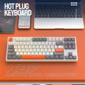 K87 Gaming Keyboard 3-mode Connection Hot Swappable Rgb Backlit Ergonomics Mechanical Keyboard For Laptop Pc.