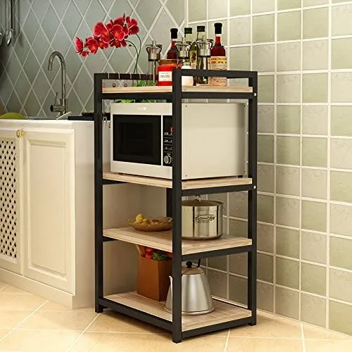 4-storey%20Kitchen%20Shelf%20Floor-standing%20Wood%20Carbon%20Steel%20Structure%20Multi-purpose%20Storage%20Rack%20Suitable%20Kitchen%20-%20Image%202