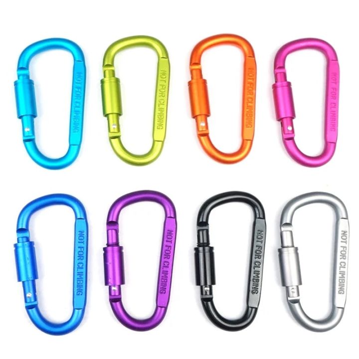 1PCS Aluminium Alloy Colorful Carabiners Safety Buckles Outdoor Sports Keychain Climbing Button Camping Hiking Key Hooks #8