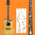 New PVC Guitar Fretboard Sticker Guitarra Accessories DIY Bass Inlay Decal Electric Guitar Parts Instrument Decorations Fingerboard Sticker Guitar Bass.