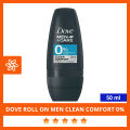 Dove Men+Care 0% Aluminium Clean Comfort Deodorant Roll-On, 50 ml. 