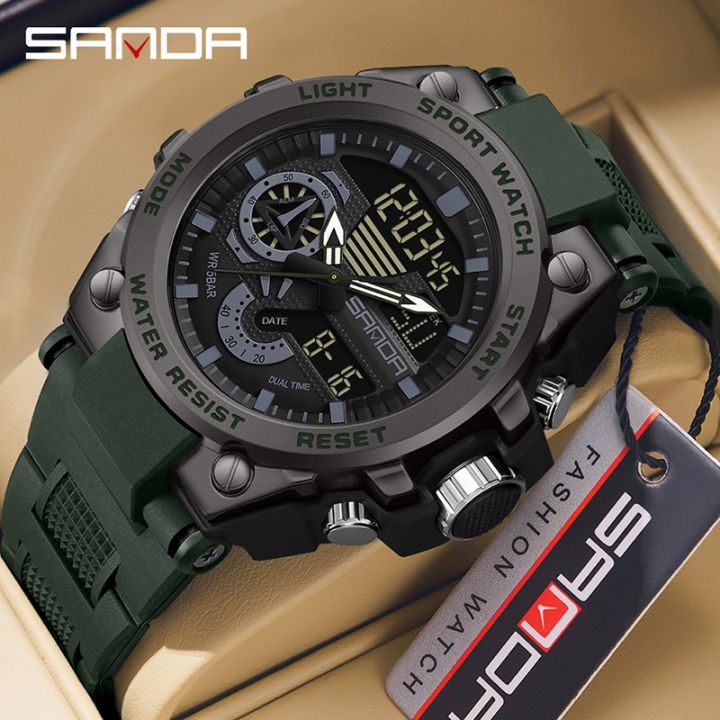 Sanda Men's Digital Fashion Waterproof Outdoor Sports Multifunctional Electronic Watch SD3302-4