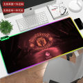Extra Large Dirty-Resistant RGB Mouse Pad Man LED Luminous Manchester United DIY European Cup Creative E-Sports Game Desk Pad. 