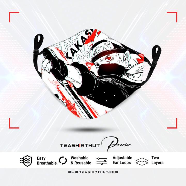 Kakashi Hatake Naruto Anime Sublimation Fashion Facemask