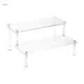 2Pcs Tier Acrylic Rack Perfume Makeup Organizer Risers Shelves Showcase. 