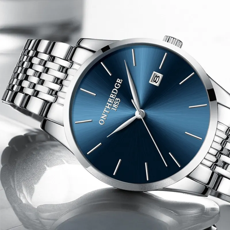 ONTHEEDGE RZY023 Men's Business Watches Date Waterproof 7mm Ultra