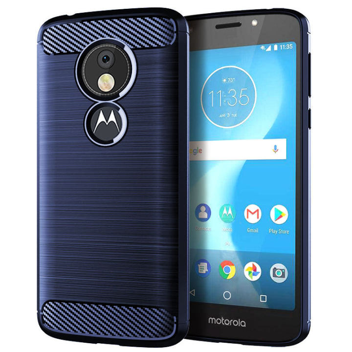 lthmy for Motorola Moto E5 Plus Case Carbon Fiber TPU Soft Silicone Back Cover Armor Phone Case Casing Daraz .bd