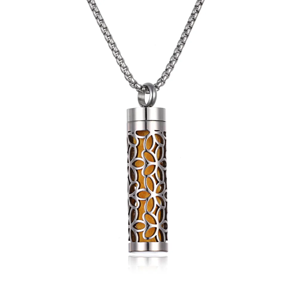 Stainless Steel Aromatherapy Necklace Diffuser Pendant Aroma