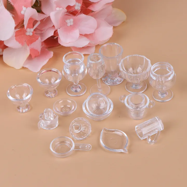 %EF%BC%88New%EF%BC%8917Pc/et%201:12%20Dollhoue%20Miniature%20Tranparent%20Tableware%20DIY%20Pretend%20Play%20Toy%20-%20Image%202