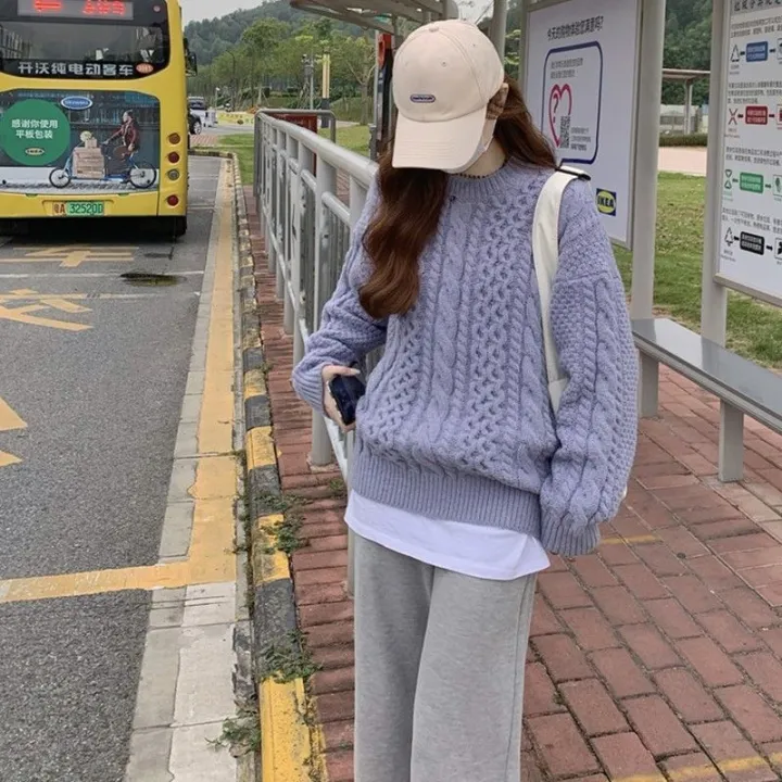 Cable-Knit%20Pullover%20Sweater%20Women%202023%20Autumn%20and%20Winter%20New%20Korean%20Style%20Gentle%20Wind%20Season%20Loose%20Outer%20Wear%20Casual%20Sweater%20Top%20-%20Image%206
