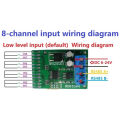 8Ch Input/Output Digital Switch TTL LvTTL CMOS RS485 IO Control Module Modbus Rtu Board for PLC Relay, (No Pin).