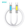 BWOO BO-X325C-C Type-C to Type-C PD 240W 1.2 Meter Skin Friendly Liquid Silicone Aroma Therapy with RGB Light Charging & Data Cable.