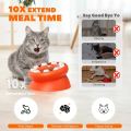 Cat Slow Feeder Interactive Puzzle Bowl with Non-Slip Base, Fun Pet Toy for Indoor Cats Mental Stimulation.