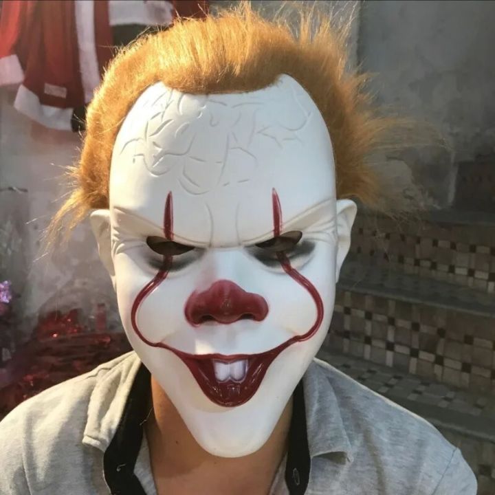 Unique Design Halloween Cos Pennywise PVC Mask for Haunted Parts and Events, Halloween Horror Character Mask