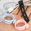 5 Pcs/ Set Portable 4 Holes Adjustable Silicone Wire Manager Ties Space Saving Data Cable Organizer Strap Computer Mouse Line Winder Tape. 