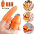 Silicone Vegetable And Fruits Thumb Cutter Finger cutter 5 in 1. 
