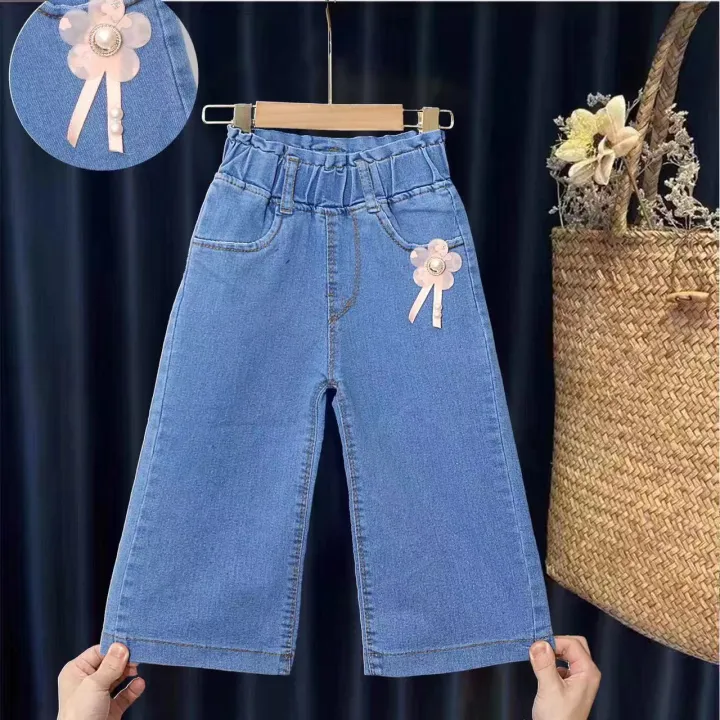 Girls'%20summer%20denim%20wide-leg%20pants%20for%20little%20girls%202024%20new%20trendy%20cropped%20pants%20stretch%20foreign%20style%20children's%20pants%20-%20Image%206