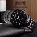 Rosra fashion Stainless steel quartz Casual Wrist Watch for man-Black. 