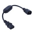 2X Special PDU UPS Power Cord Cable, IEC 320 C14 to C13 with On/Off Switch 30cm Black. 