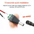 12V DC Power Connector 5.5mm x 2.1mm, CENTROPOWER (1 x Male + 1 x Female) Power Jack Adapter for Led Strip CCTV Security Camera Cable Wire Ends Plug Barrel Adapter.