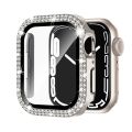 Glass+Diamond Cover For Apple watch case 40mm 44mm 41mm 45mm 38mm 42mm Bling Bumper Protector iWatch series 9 3 5 6 7 8 se case. 