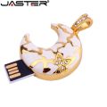 JASTER Jewelry Moon USB Flash Drive 4GB 8GB 16GB 32GB Pen Drive Necklace USB Memory Stick Girl Gift Pendrive Keychaine. 
