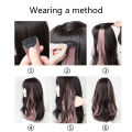 Long curly hair Color Hair Piece Hair Extensions Clip In Highlight Rainbow Hair Streak Pink Synthetic Hair Strands on Clips.