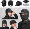 3 in 1 Winter Cap Hat for Men and Women Fur Warm Windproof Cap (Adjustable) Outdoor Velvet Fishing Skiing Base ball Cap Hats.