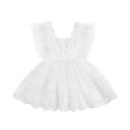 Ma&Baby Baby Girls Casual Dress, White Square Collar Sleeveless Lace Hem One-piece, 0-24 Months. 