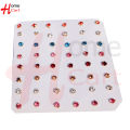 24 pcs Small Nose Pin For Woman Small nakful multi color stone lock System. 