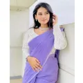 One Color Half Silk Tangail Saree For Women - Light Purple Color - Perefct For All Seasons and Occasions. 