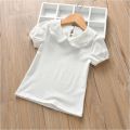 Summer School Girls T-shirts Short Sleeve Cotton T shirt Baby Toddler Girl White Blouse Shirt Kids Tops Children Clothes JW7967. 