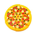 【Trick or Treat Alliance Mall】Pizza Cutting Toy Simulation Plastic Pizza Dinette Child Toy Kitchen Pretend Play Food Cooking for Girls Kids.