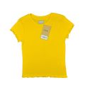 YES OR NO by MANOR Yellow Colored Girls Tops T-Shirt.