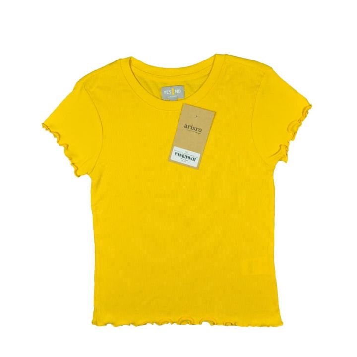 YES OR NO by MANOR Yellow Colored Girls Tops T-Shirt