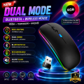 Bluetooth 5.0 Wireless Mouse For Laptop Computer PC Macbook Gaming Mouse 2.4GHz With USB Rechargeable RGB Light Power Indicator. 