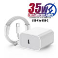 35W USB-C PD Fast Wall Charger for iPhone 15 Plus 15 Pro Max Dual Type-C Braided Charging Cable for Samsung Huawei Realme iQOO. 