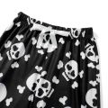 Combhasaki Womens Fuzzy Pajama Pants Sleepwear Skull Print Elastic Waist Long Pants Thickened Nightwear Halloween Lounge Bottoms.