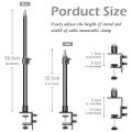 C Tripod Clamp Desk Mount Light Stand with 1/4 Ball Head Table Fixture Ring Light Adjustable Tabletop Bracket Stand DSLR Camera. 
