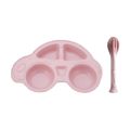 Baby Feeding Plate Cute Car Style Dishes Eco Friendly Kids Plate Spoon and Fork Tableware Set. 