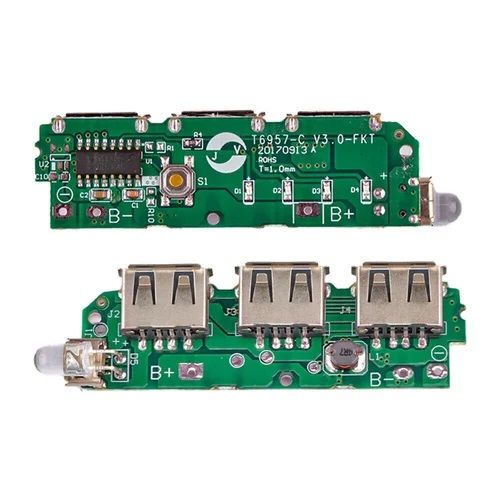 DC 5V 2.1A 3 USB Power Bank Module Battery Charger Module Circuit Board Step Up Boost DIY with Mobile Charging Cable for Multiple Application