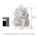 New Girls Large School Pink Ita Backpack with Two Clear Pockets for Pin Display Women Big Kawaii Ita Bag with Insert Plate H221.